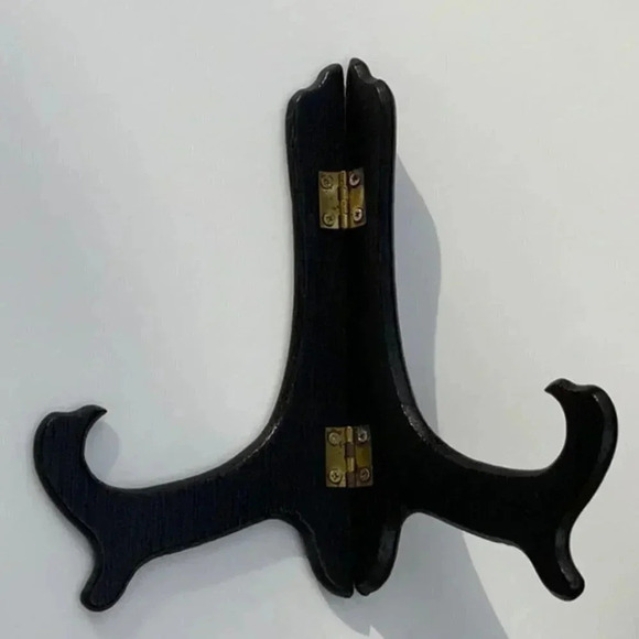 2/$30 Painted Wooden Plate Stand Brass Hinges - Picture 3 of 9